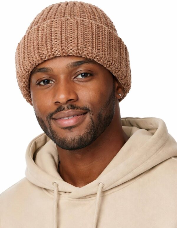 Brown Ribbed Beanie
