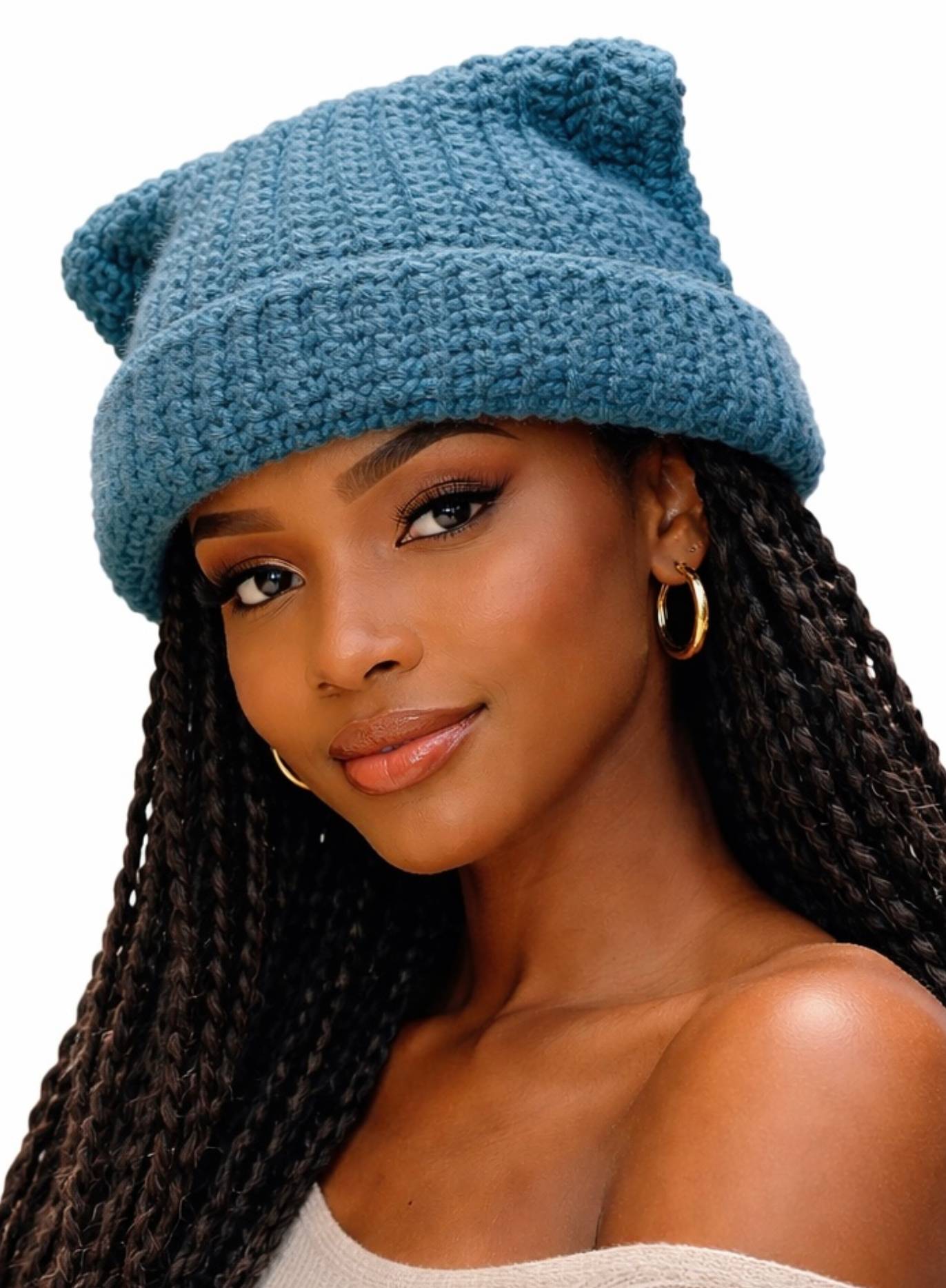 Cat-Ears Beanie – Turquoise