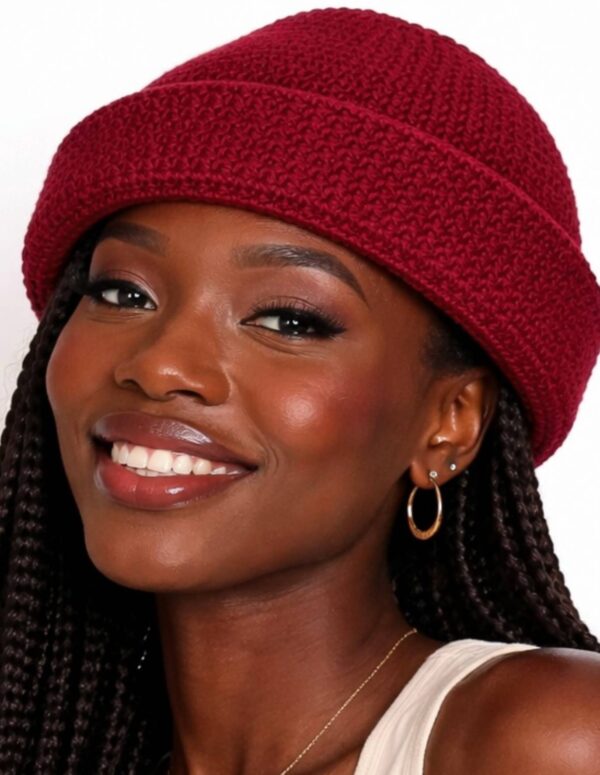 Maroon Arino Beanie