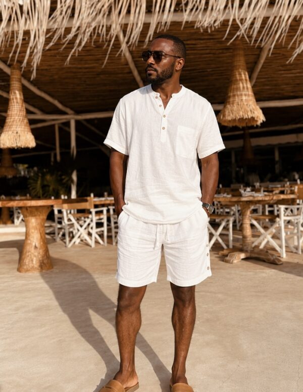 The Drift Wood Linen Shorts Set